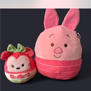 NWOT Disney Squishmallows Piglet and Minnie Mouse Watermelon Color